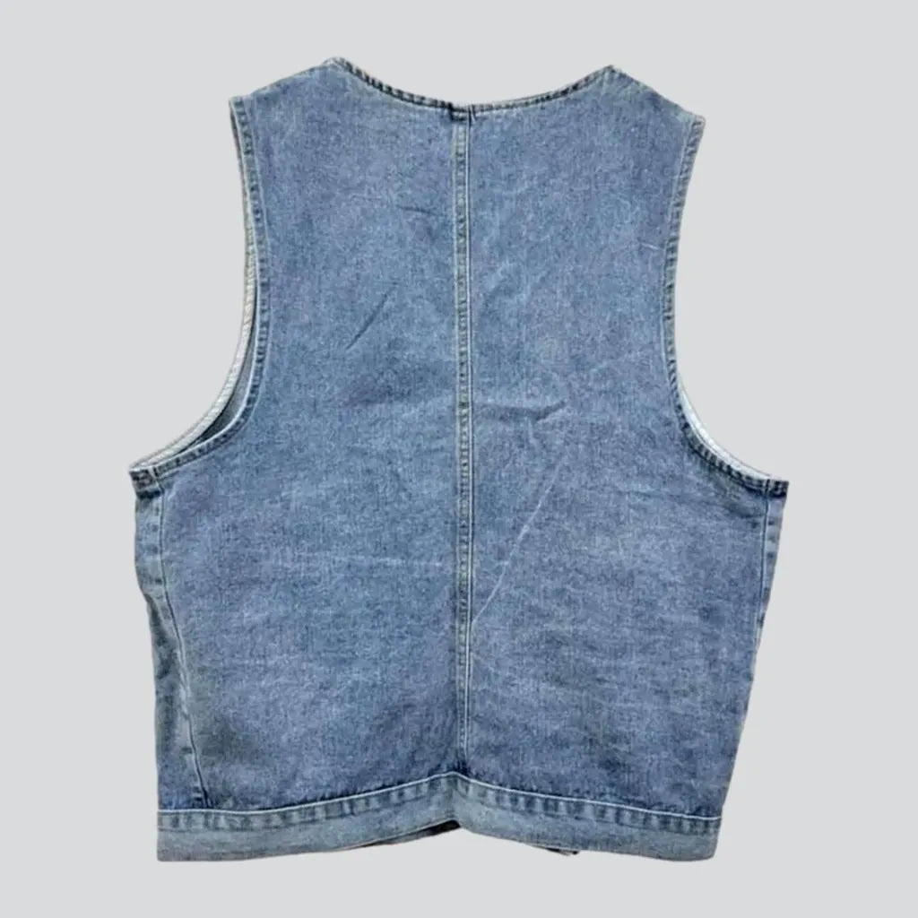 Oversized y2k jeans vest
 for women