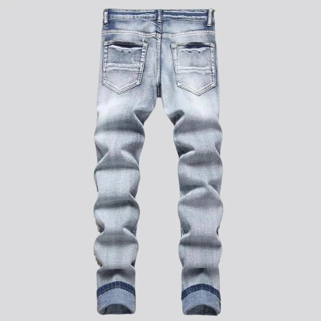 Skinny fit distressed men's jeans