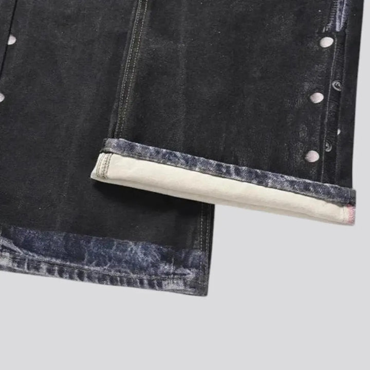 Color-blocked bootcut men's jeans