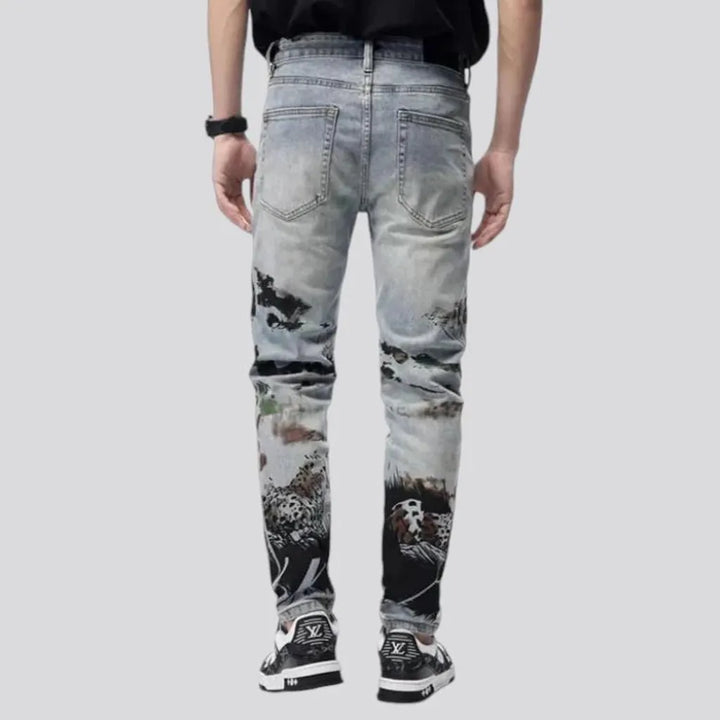 Vintage painted fashion men's jeans