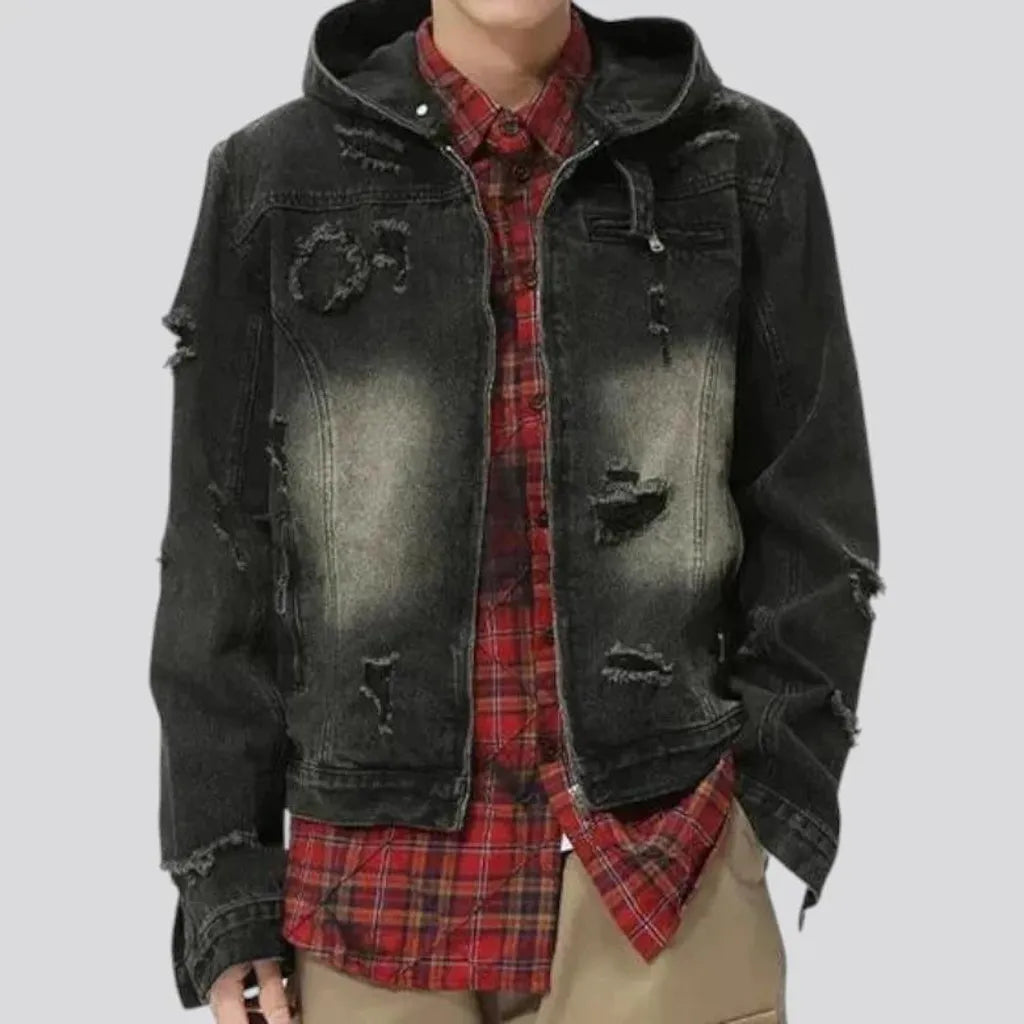 Stylish boho men's jeans jacket