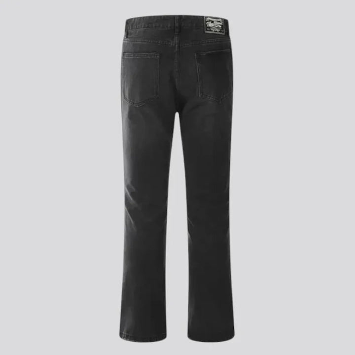 Whiskered mid rise slim men's jeans