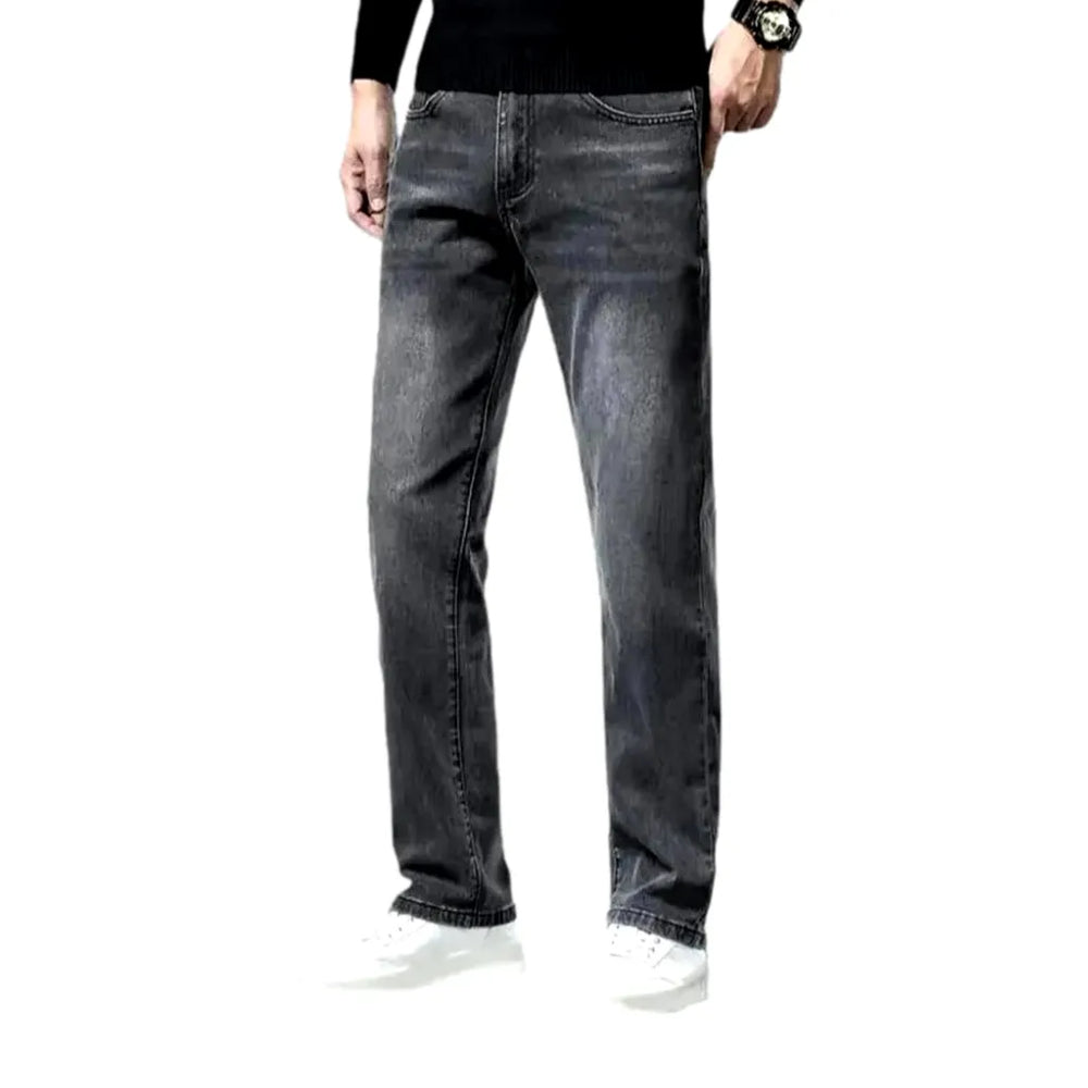 Stretchable Vintage Tapered Men's Jeans - Grey