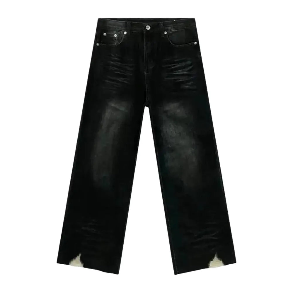 Stylish Boho Distressed Men's Jeans - Black