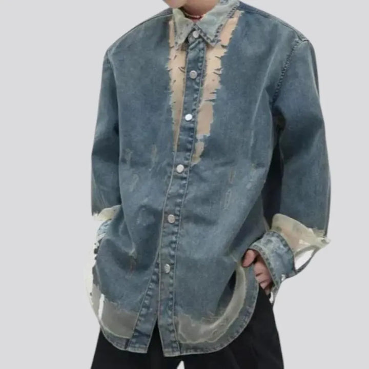 Vintage style men's denim shirt