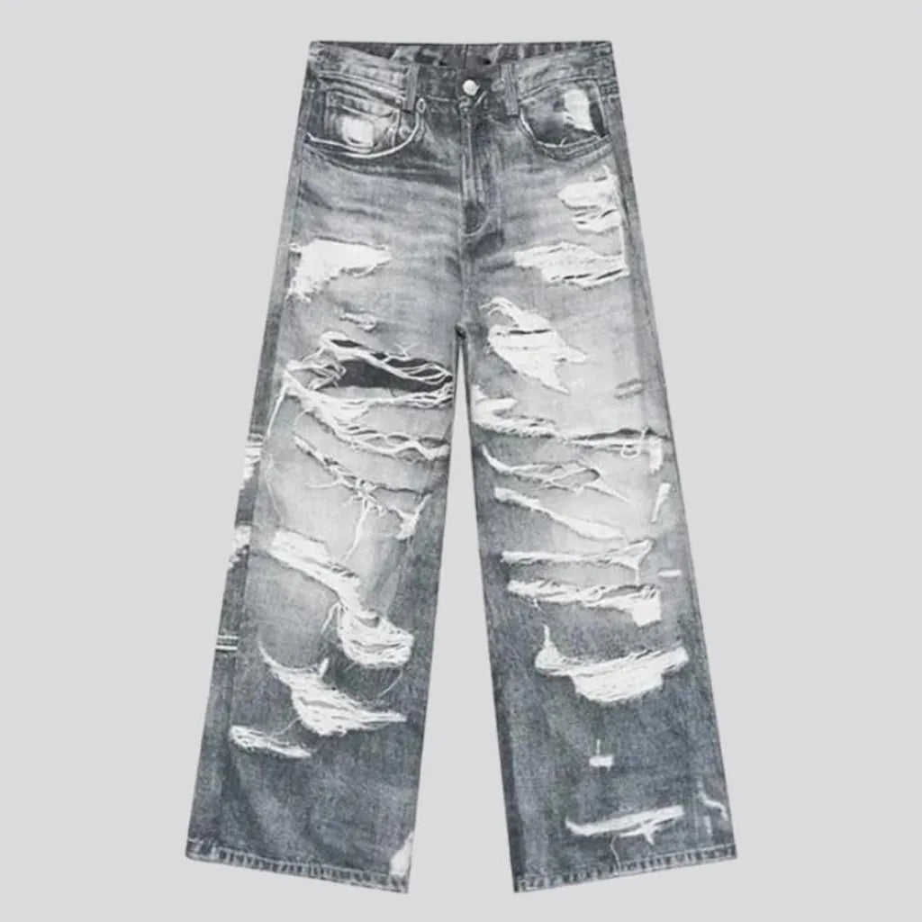 Floor-length men's distressed jeans | Jeans4you.shop
