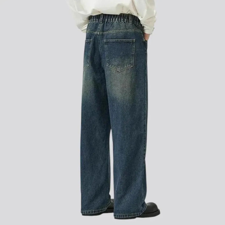 Stonewashed light vintage men's jeans