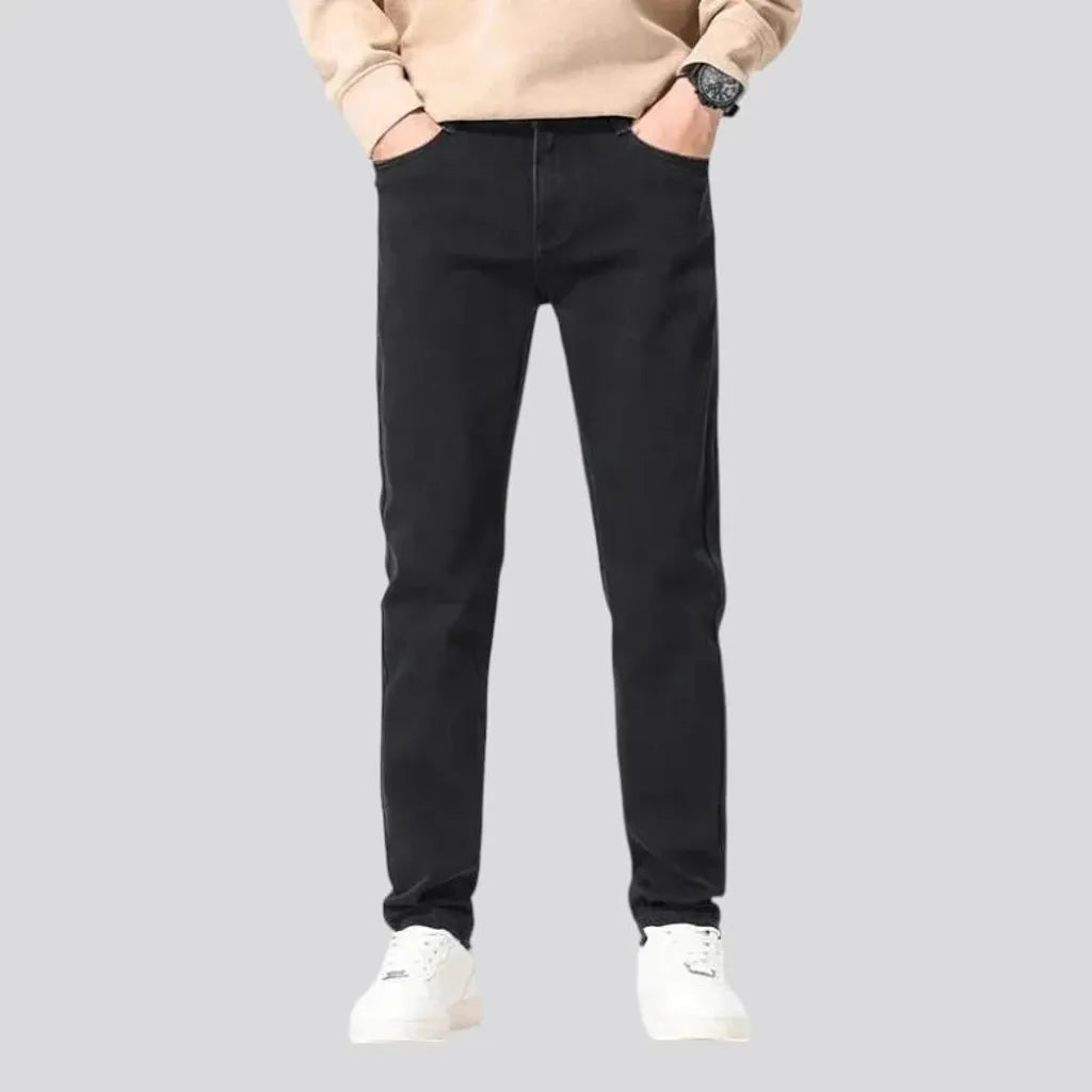 Stretchable mid-waist men's jeans