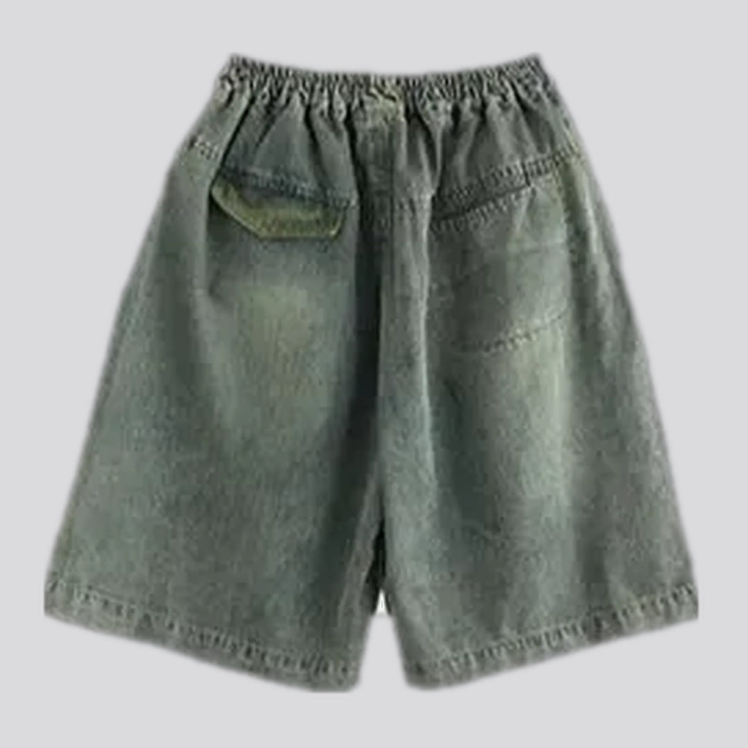 Vintage boho baggy women's jean shorts