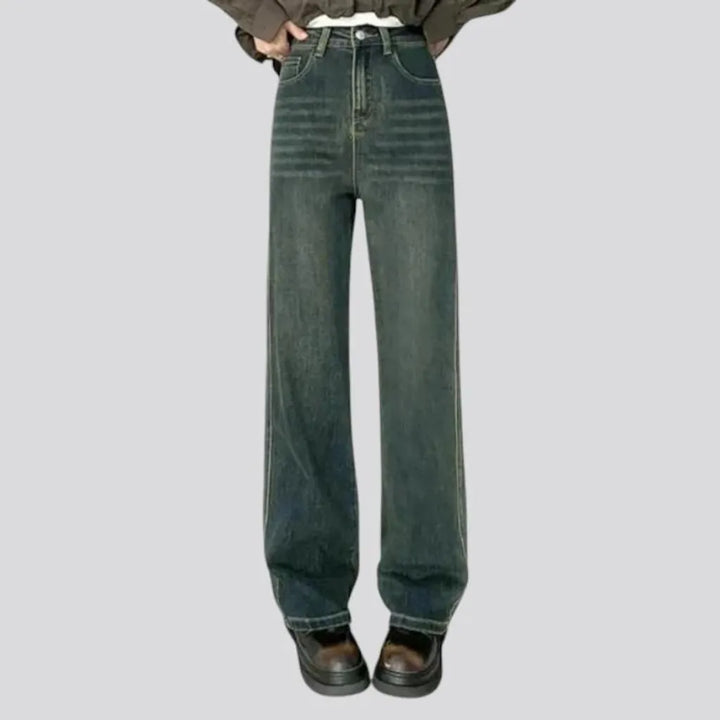 Faded and abraded jeans for ladies