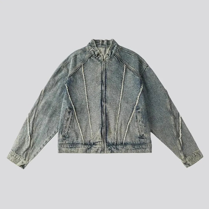 Light wash oversized denim jacket for men