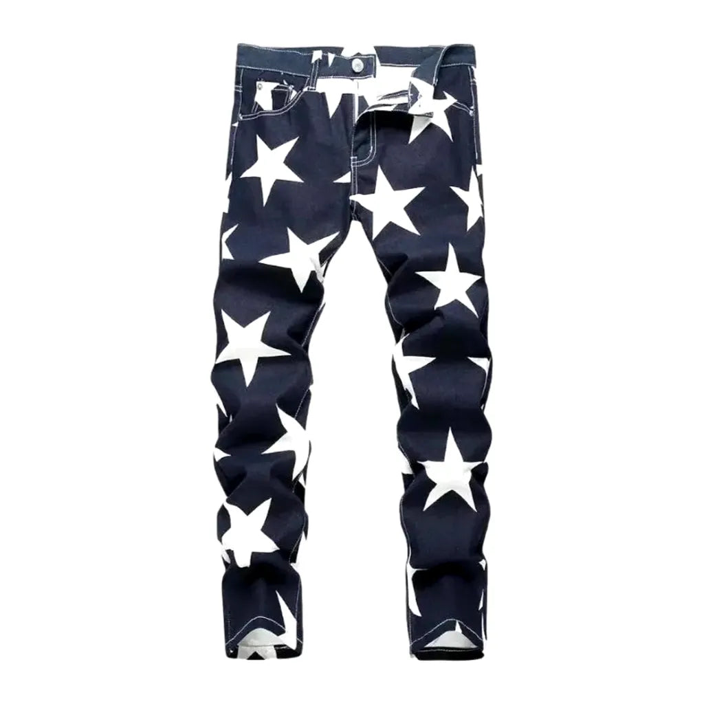 Fashionable Skinny Men's Jean Pants - Dark Blue