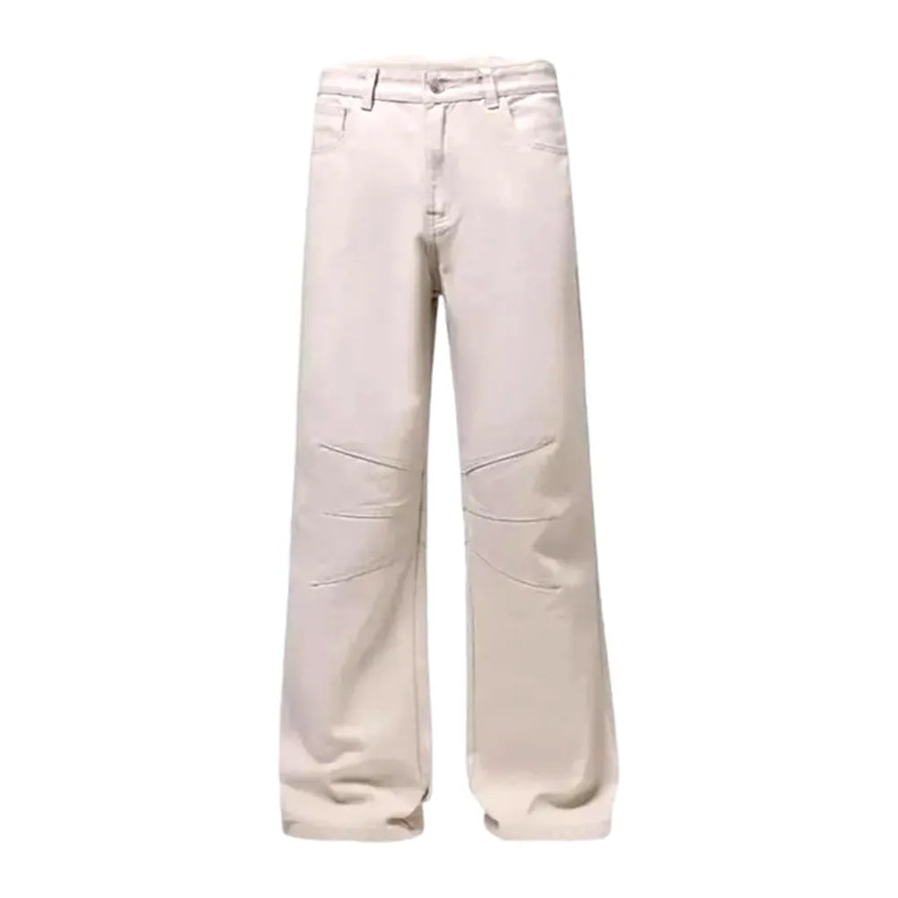 90s Style Colored Mid Rise Men's Jeans - Sand