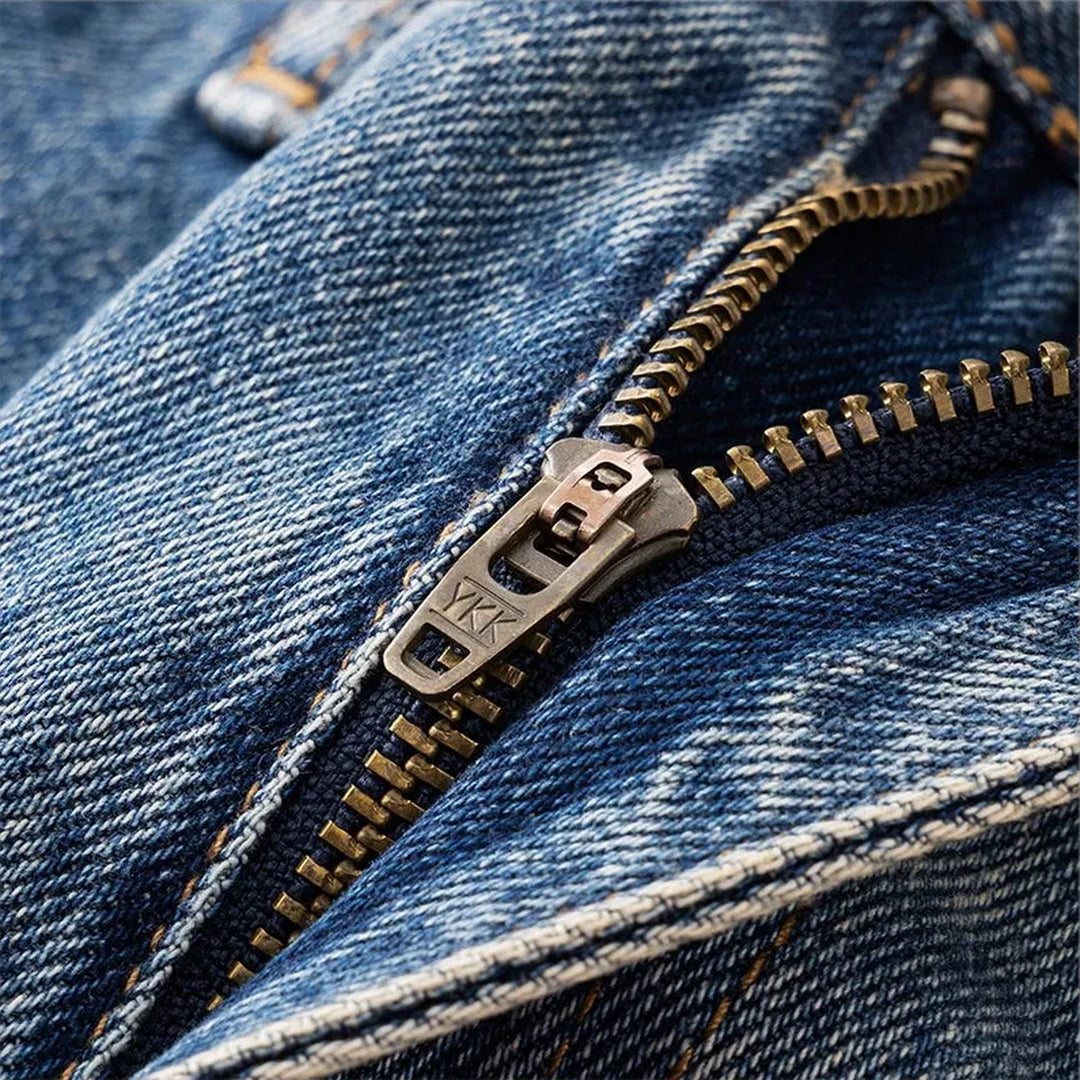 Art patterned boho midweight baggy jeans for men