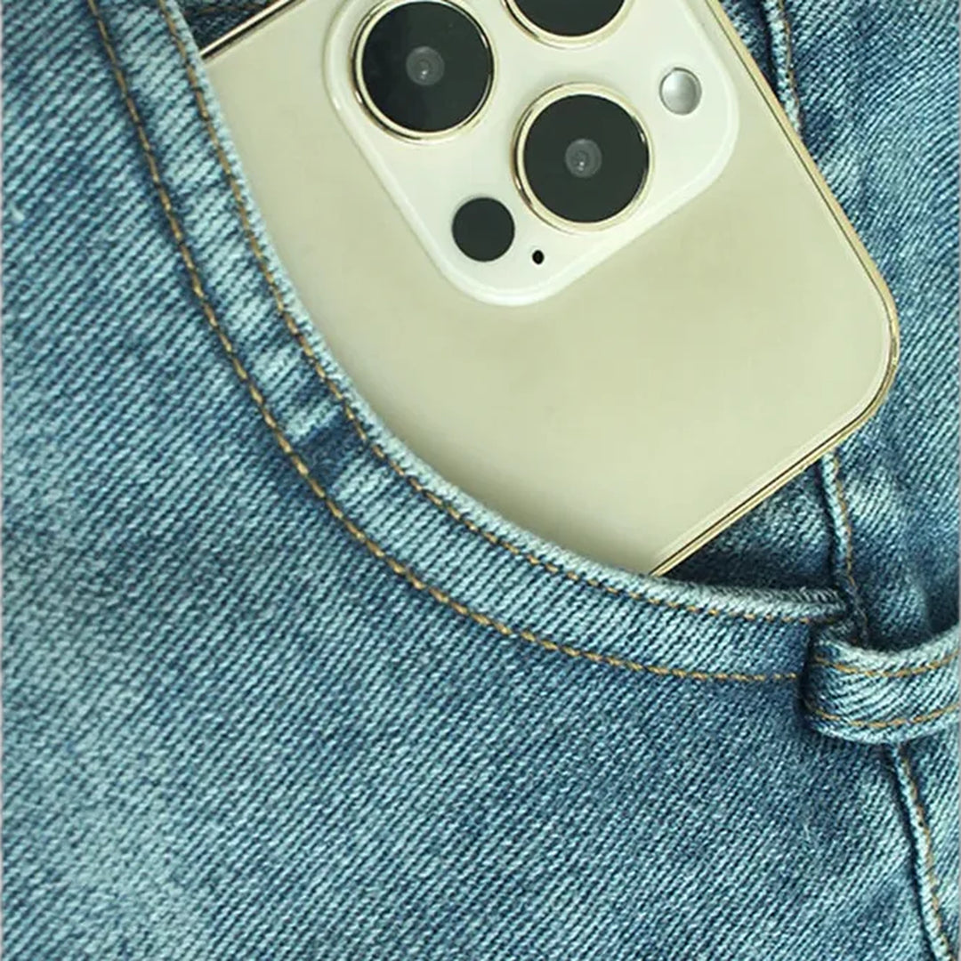 High waist jean skirt