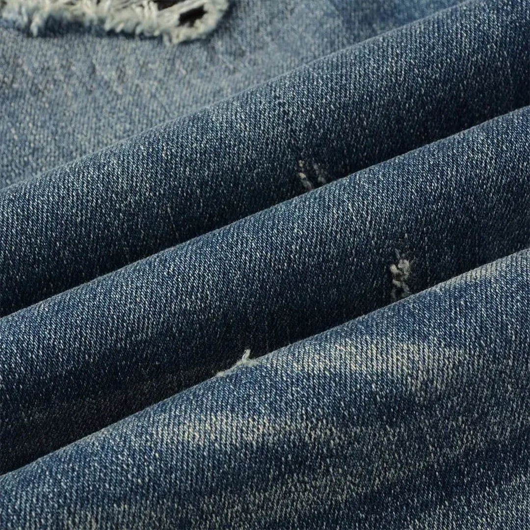 Mid-waist ripped stretchable skinny jeans for men