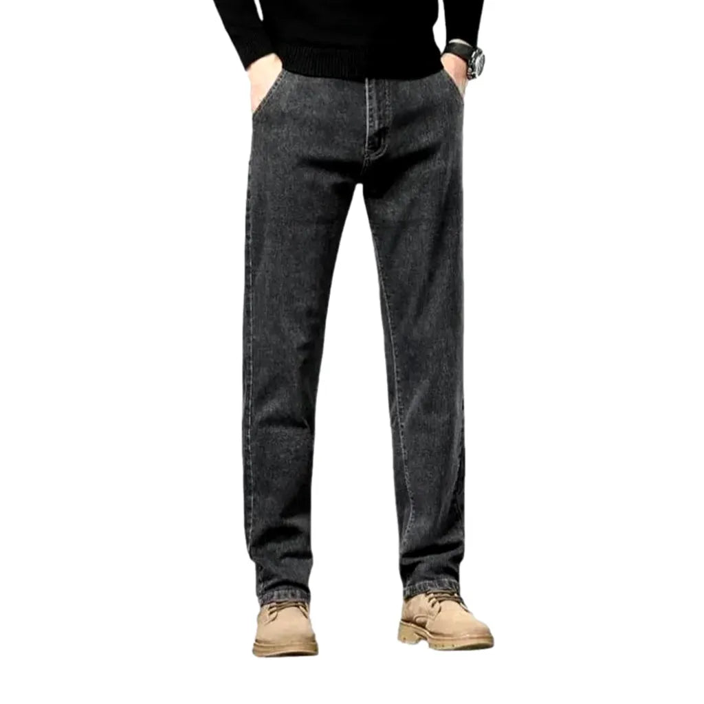 High-rise Casual Men's Jeans - Grey