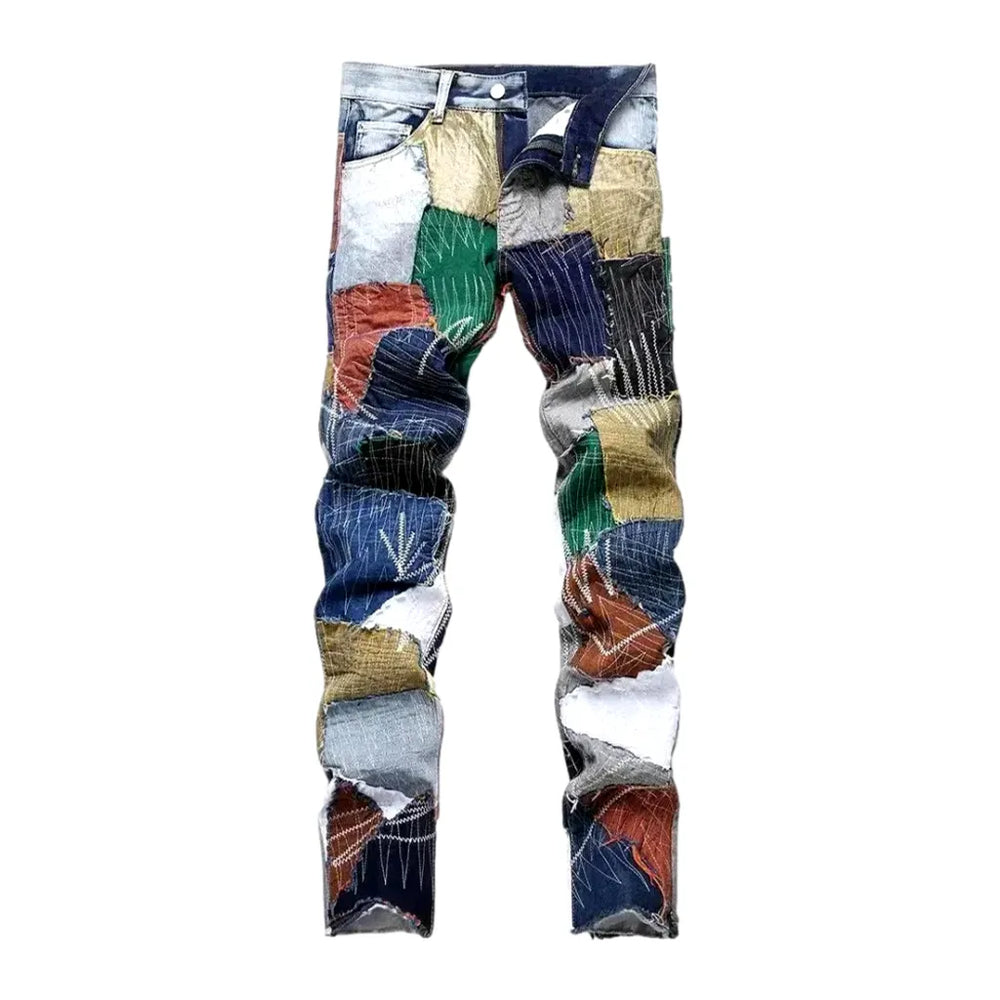 Fashionable Skinny Fit Boho Men's Jeans - Blue