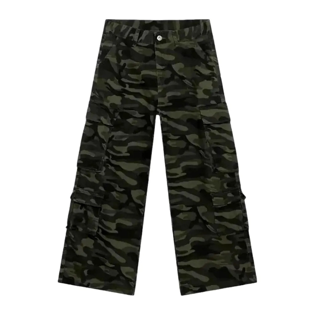 Camouflage Baggy Cargo Men's Jeans - Khaki