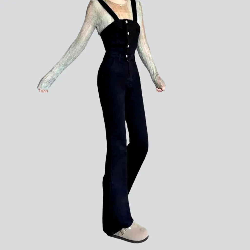 Stylish street women's denim jumpsuit