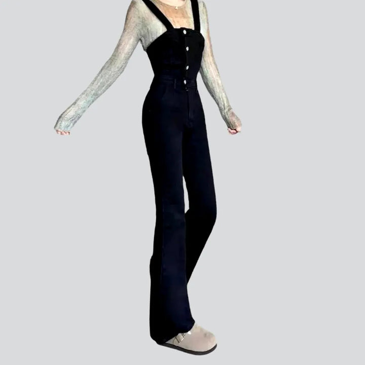 Stonewashed women's jean jumpsuit