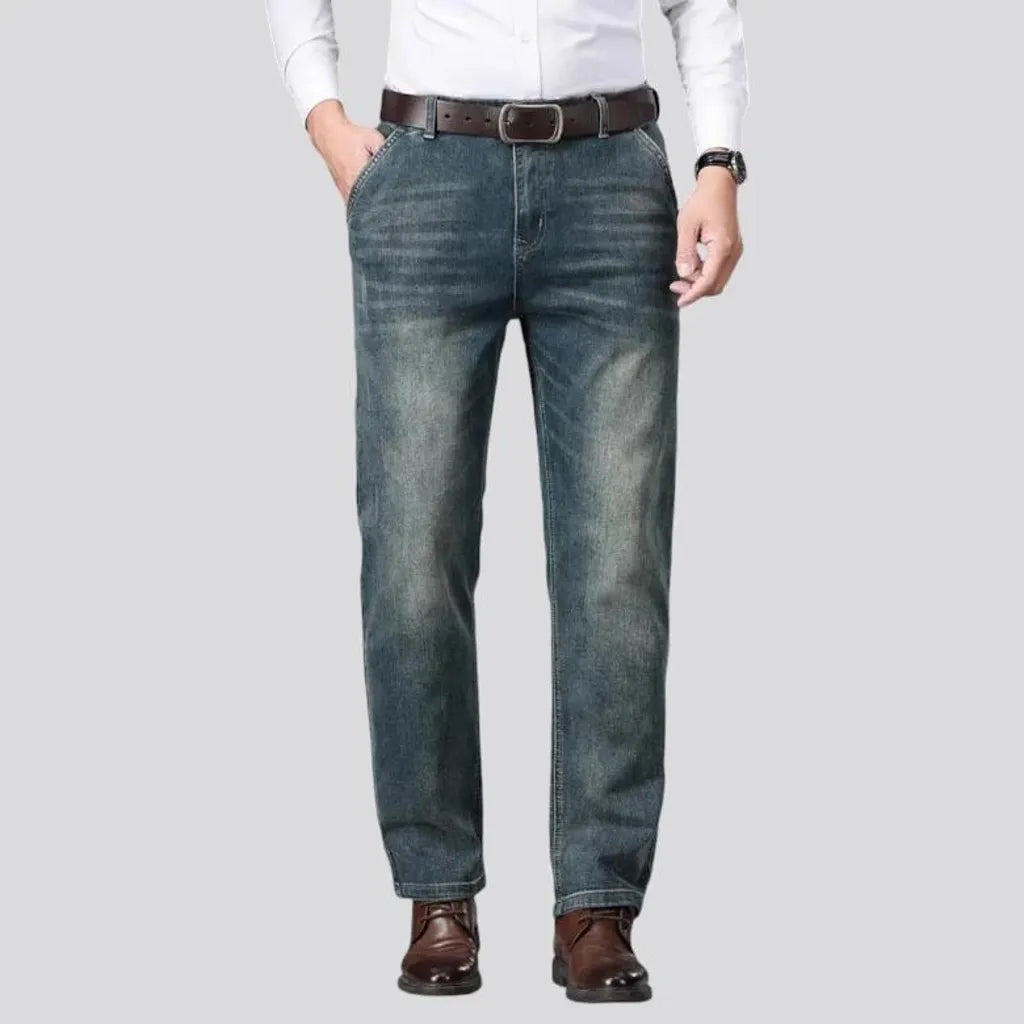 Sanded vintage tapered men's jeans