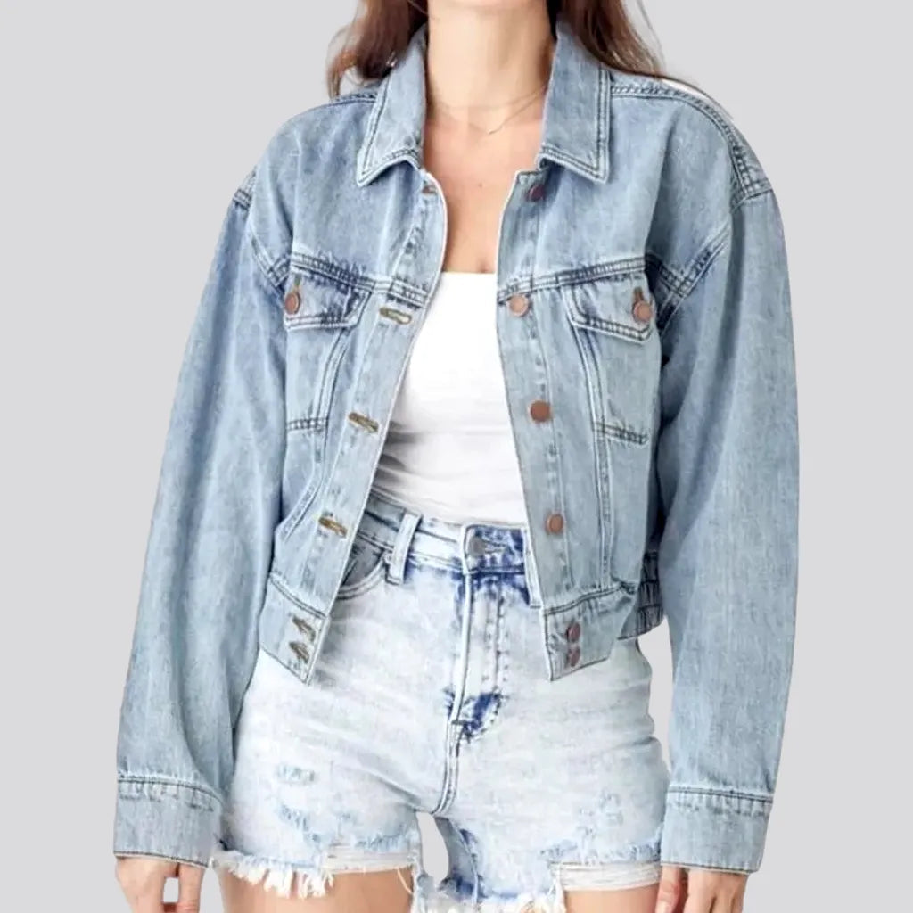 90s flap-pockets jeans jacket
 for women | Jeans4you.shop