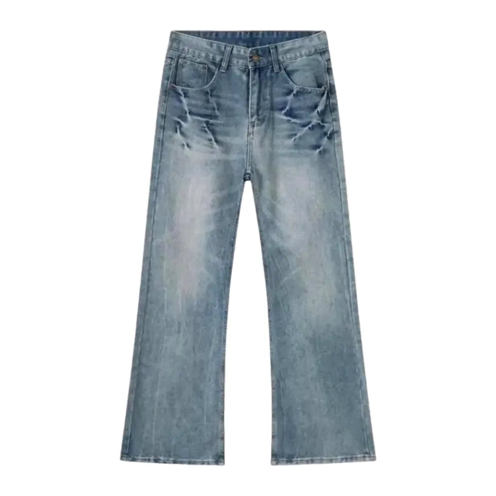 Mid Rise Baggy Street Men's Jeans - Blue