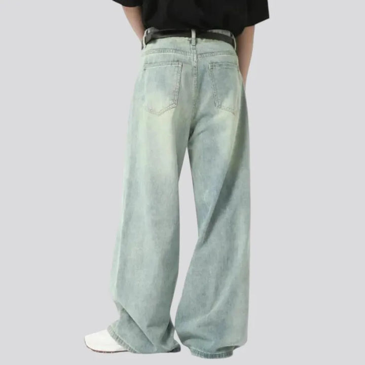 Mid-rise baggy jeans for men