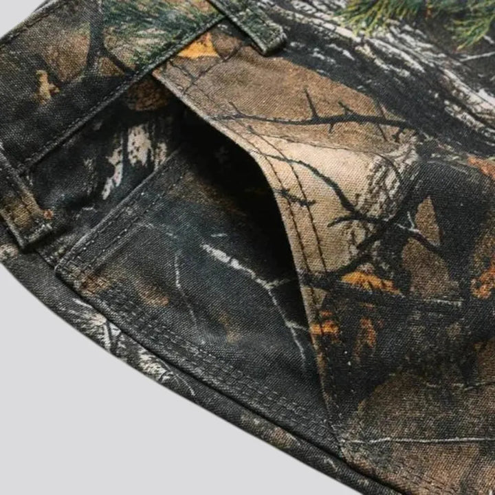 Boho camouflage carpenter-loop men's jeans