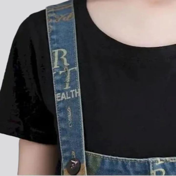 Denim dungaree overall for ladies