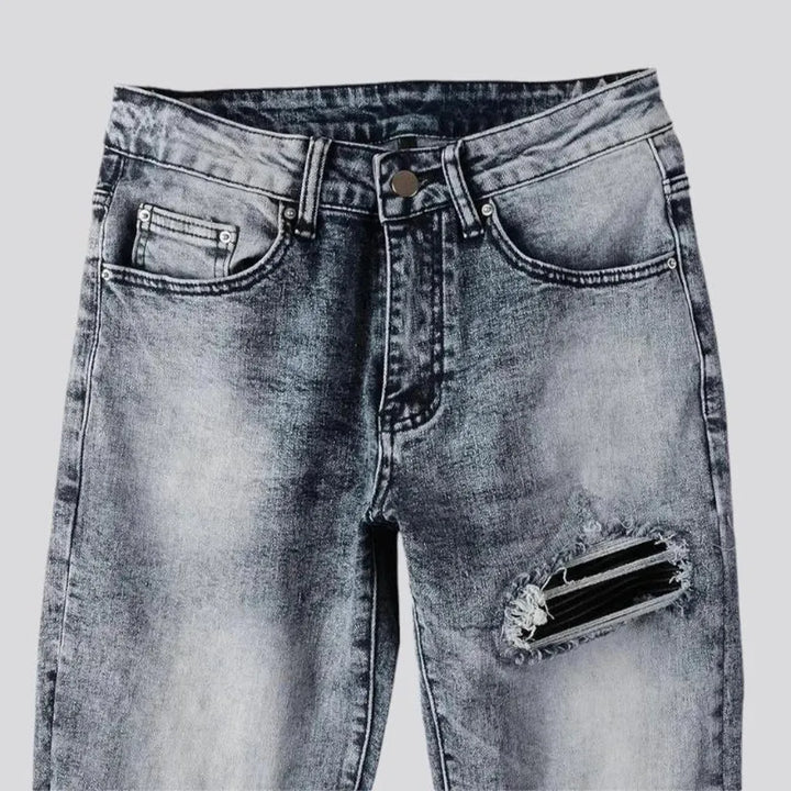 Fashionable acid wash jeans for men