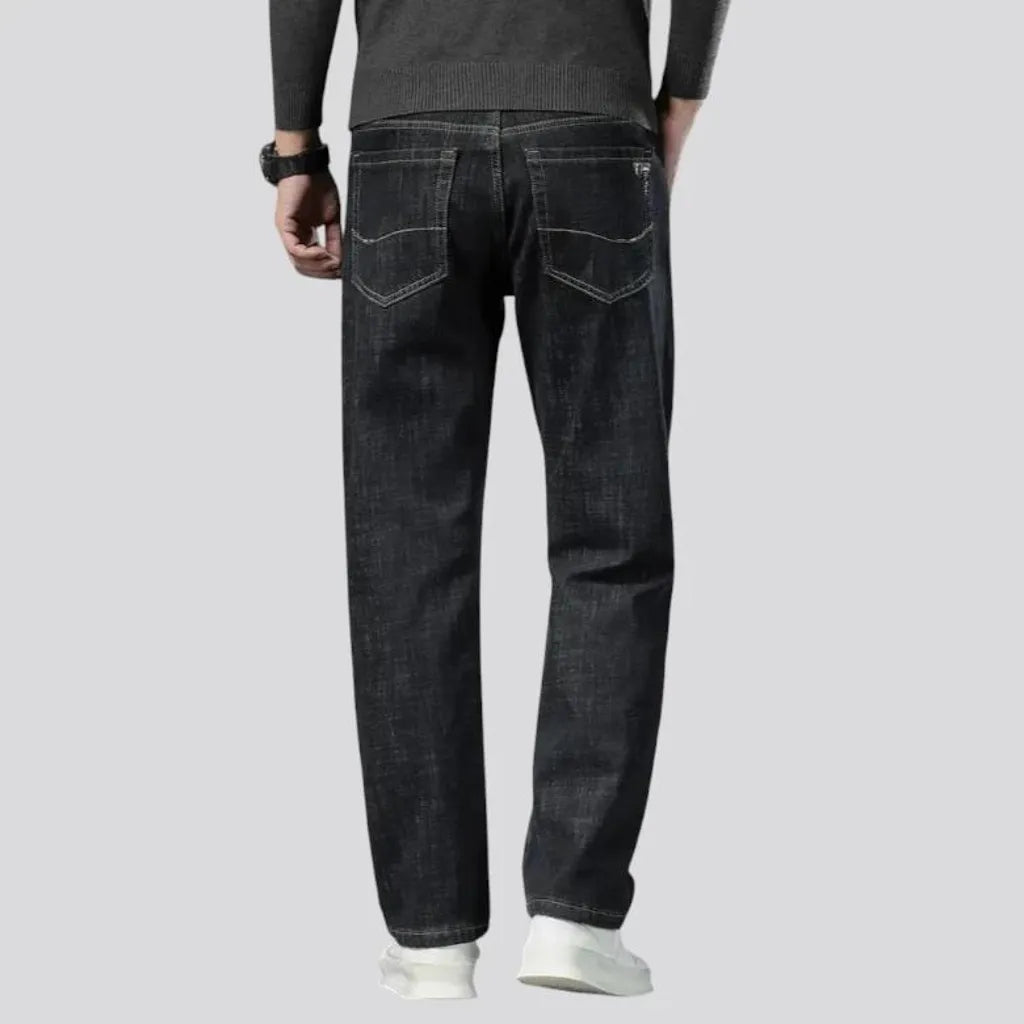 Classic warm elastic men's jeans