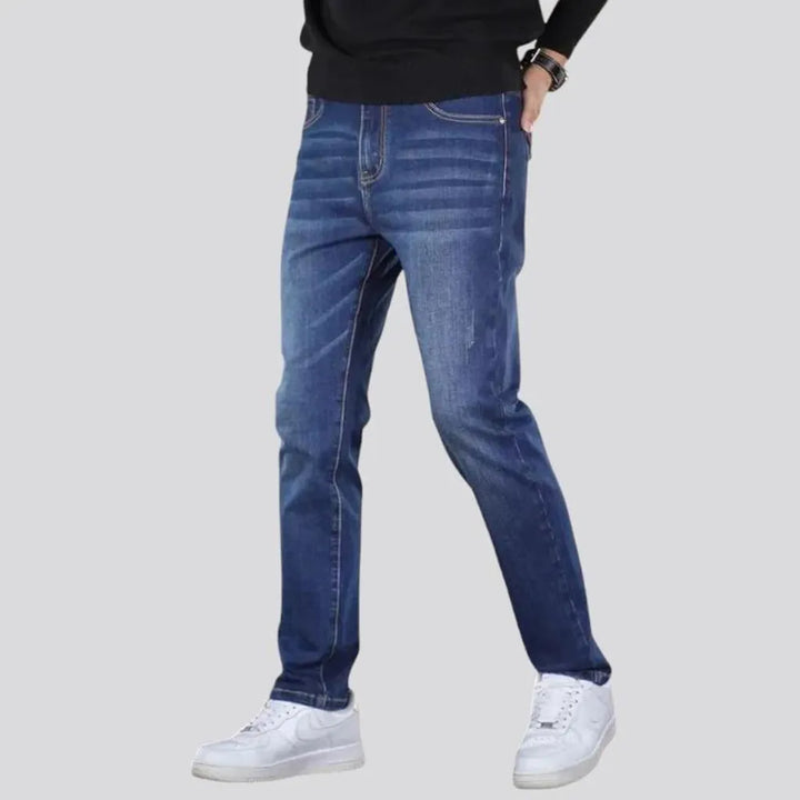 Slim-fit elastic men's jeans