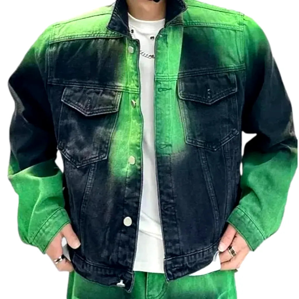 Gradient Men's Denim Jacket - Green