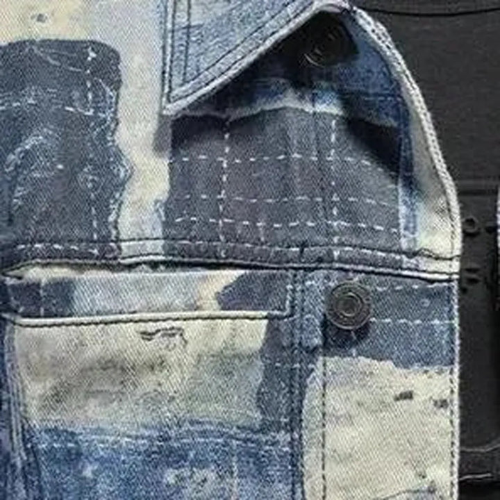 Slim painted men's jean jacket