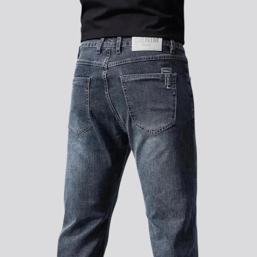 Retro tapered-fit stonewashed men's jeans