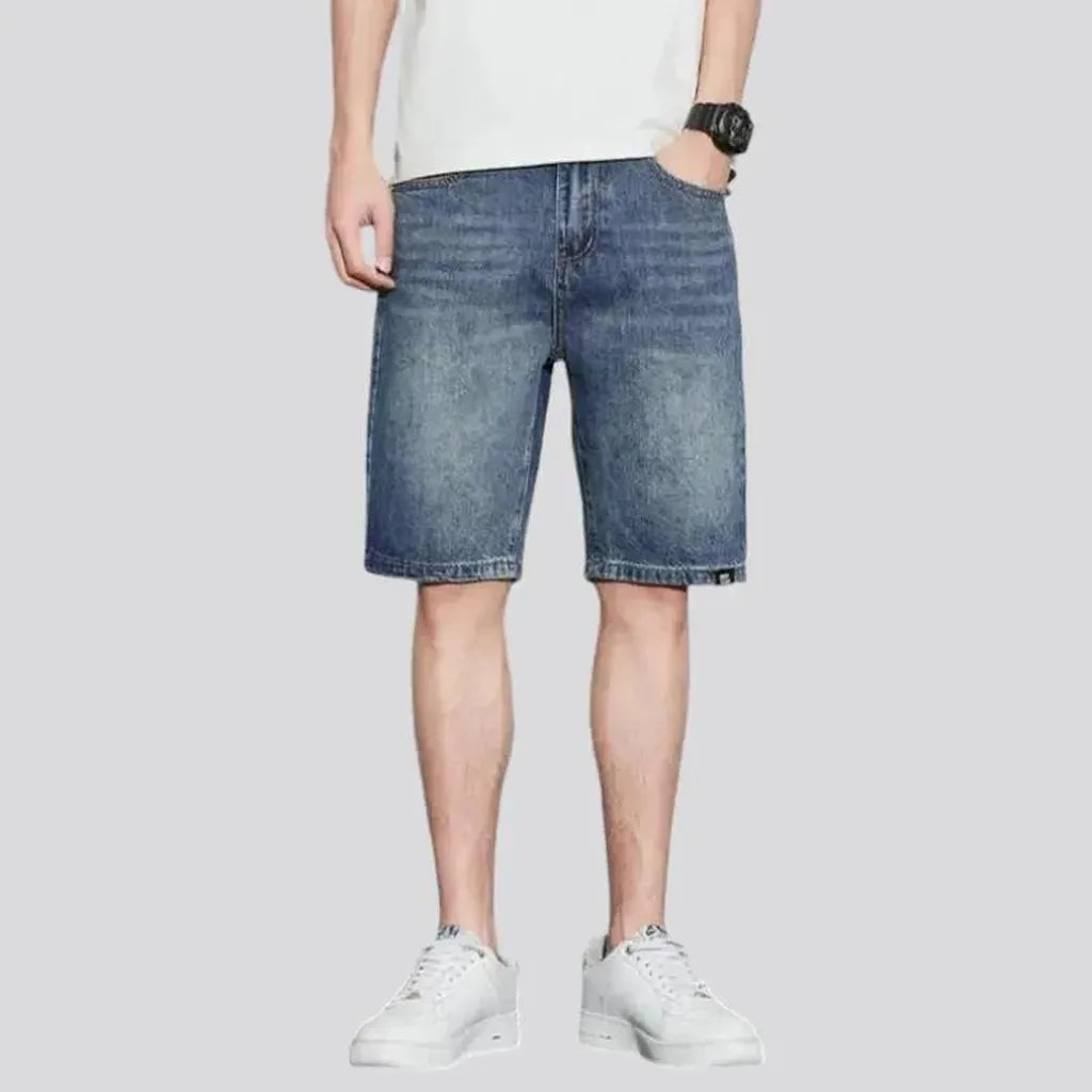 Vintage whiskered denim shorts for men