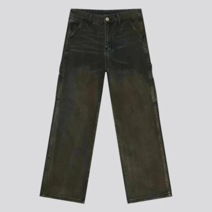 Baggy street style mid rise jeans for men