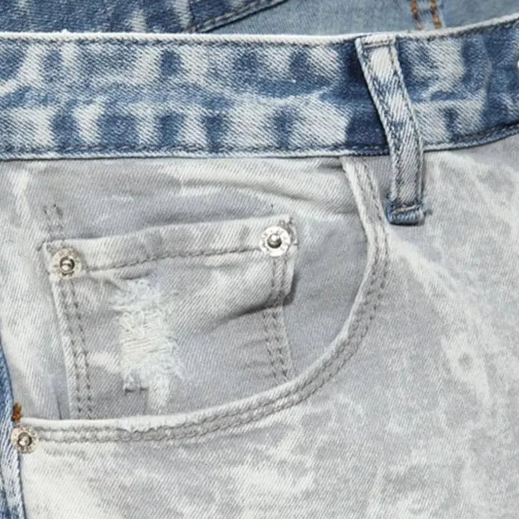 Patchwork men's painted jeans