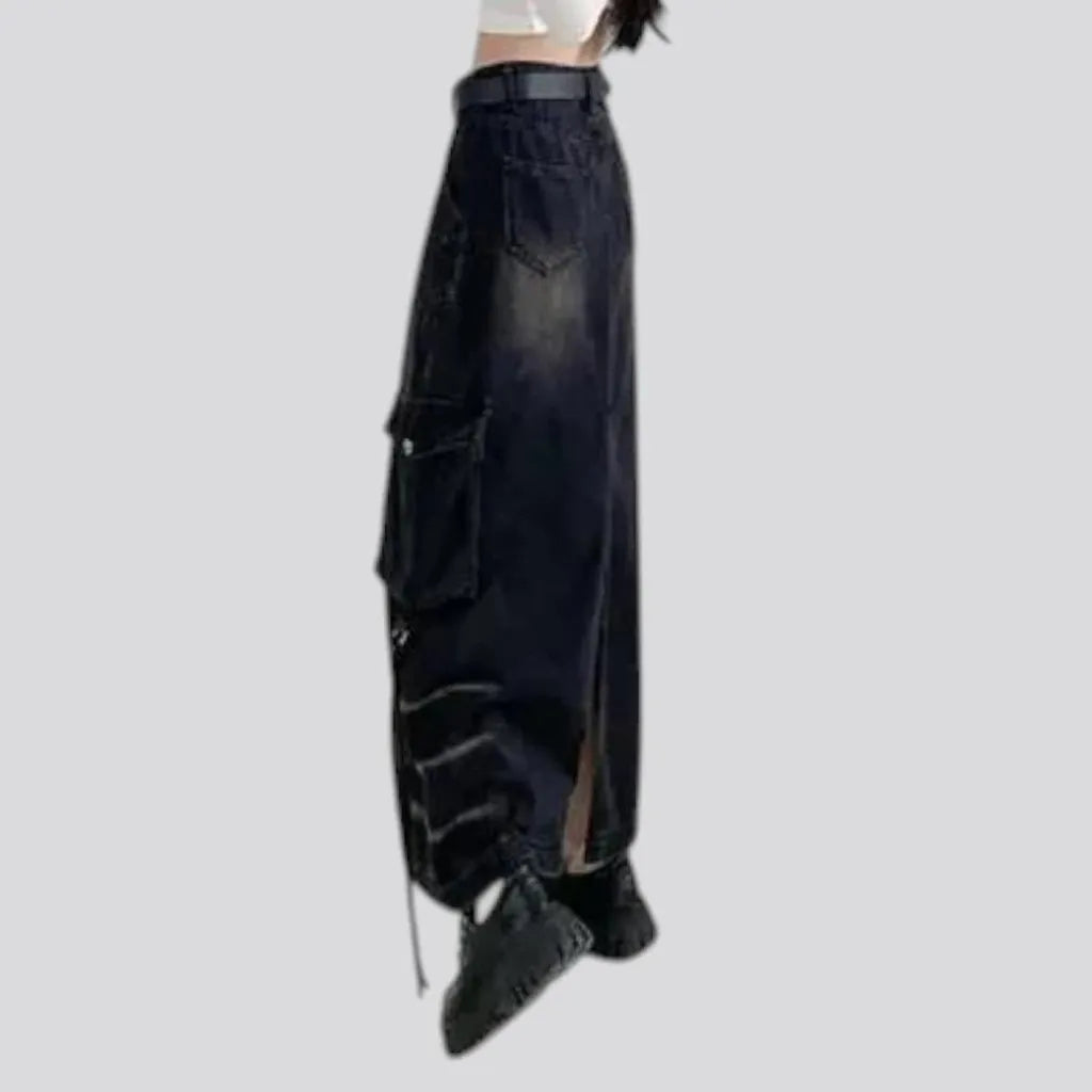 High-waist jeans skirt