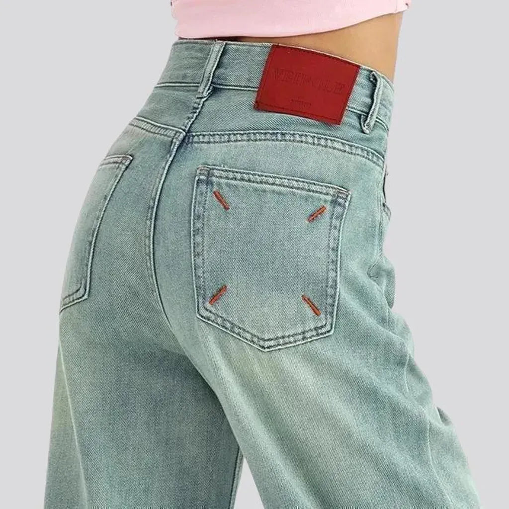 Retro faded light slouchy women's jeans