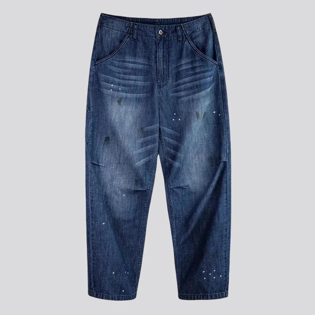 Sanded mid rise men's jeans