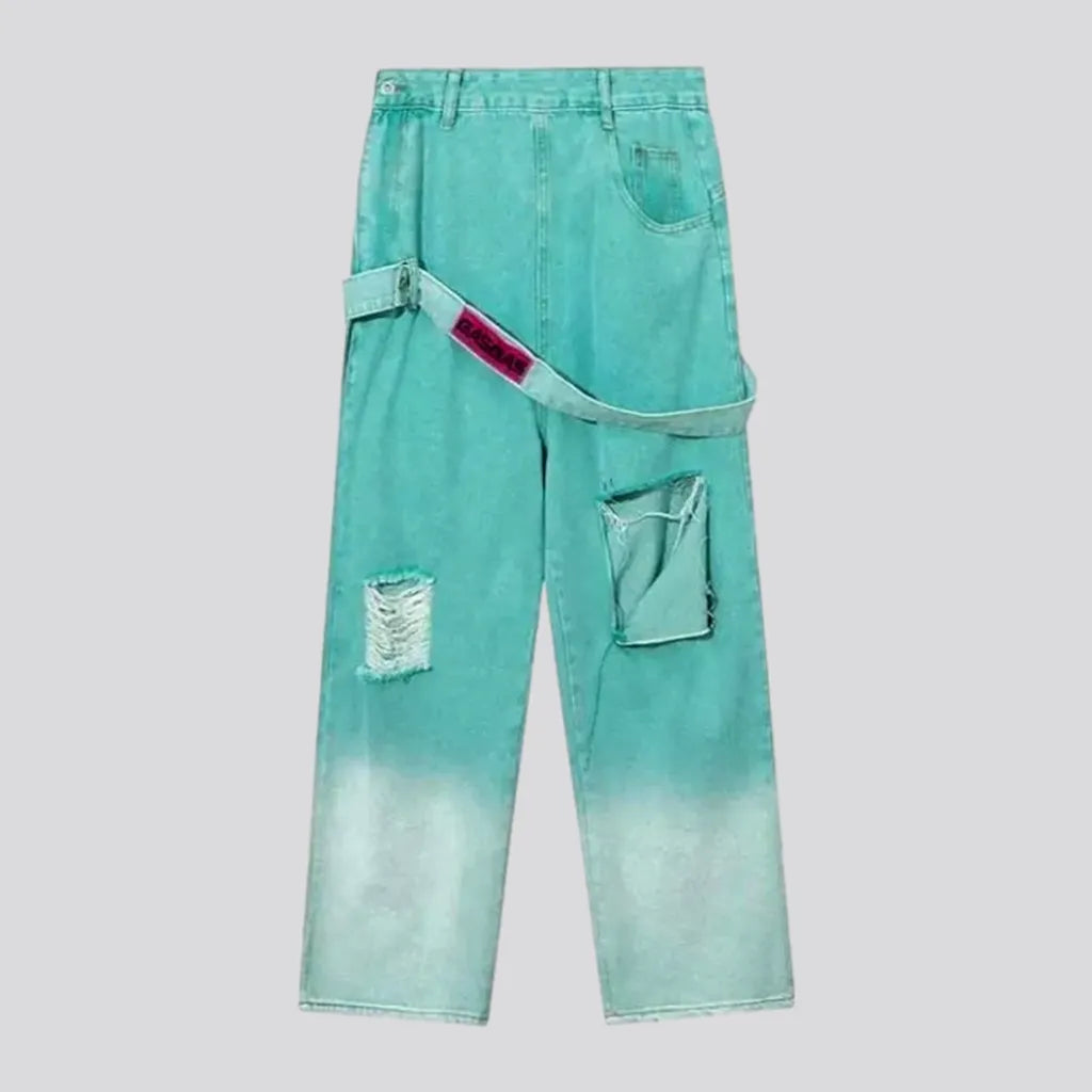 Baggy women's electric-blue jeans | Jeans4you.shop
