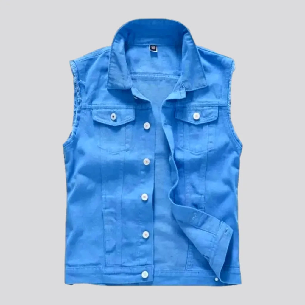 Color regular men's denim vest | Jeans4you.shop