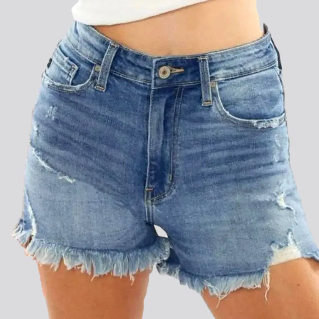 Distressed light-wash women's jeans shorts | Jeans4you.shop