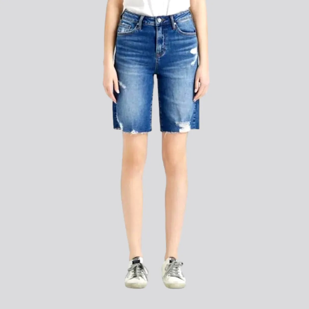 Distressed straight jeans shorts
 for ladies | Jeans4you.shop