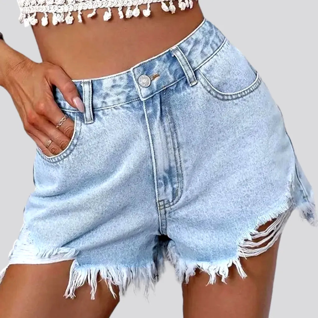 Frayed-hem distressed jeans shorts
 for ladies | Jeans4you.shop