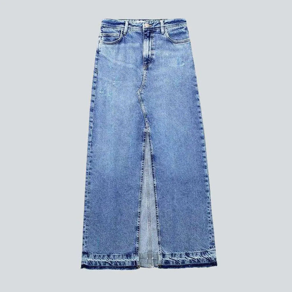 High-front slit denim skirt | Jeans4you.shop