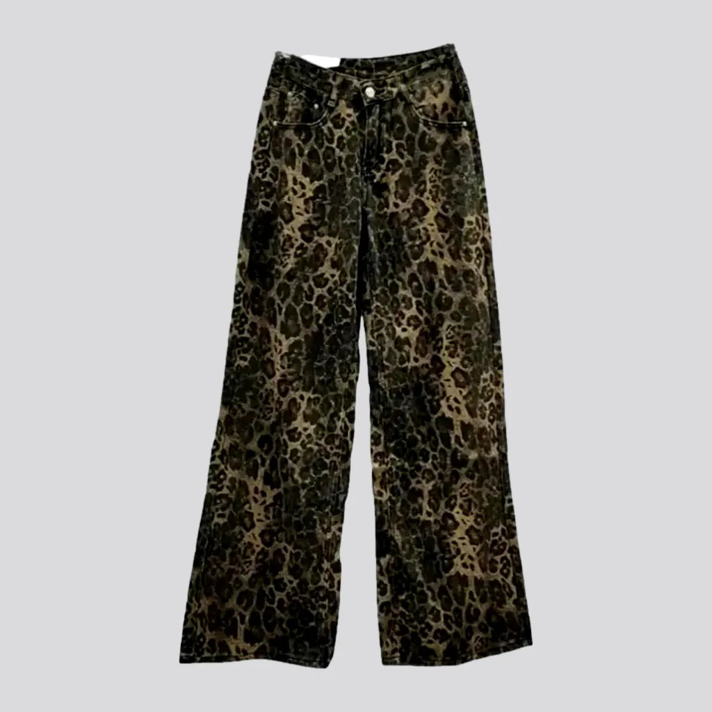 Leopard-print painted jean pants
 for ladies | Jeans4you.shop